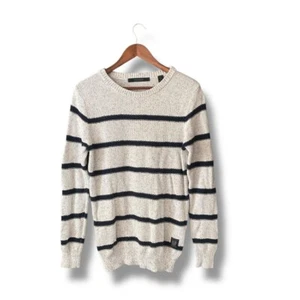 Scotch & Soda Vintage Striped Heather Grey & Blue Crewneck Pullover Sweater Smal - Picture 1 of 6
