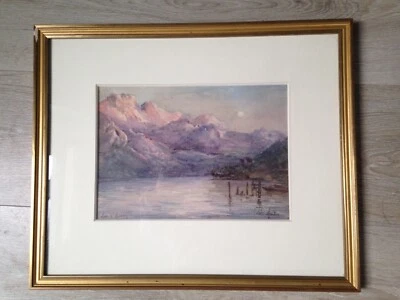 Beau cadre marine aquarelle signée Marie MARTIN (1940) Lac Annecy - Photo 1/4