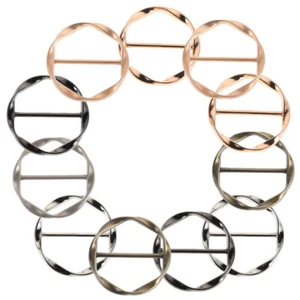 12PCS Metal Scarf Clips T-Shirt Buckles Securing Clothing Clasps Shirts Styling - Picture 1 of 12