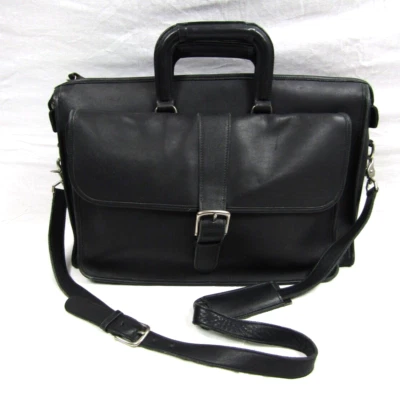 Bolso Bandolera Harrison Vintage Coach Cuero Negro Plateado Unisex Foto 1 de 4