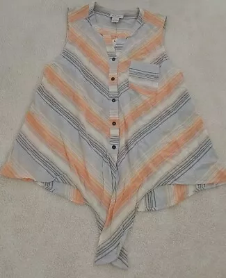 Camisa Ariat para mujer talla pequeña sin mangas forrada corbata frontal vacaciones de verano occidentales Foto 1 de 4