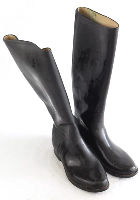 Pair of Dunlop Black Leather Women's Dressage Knee High Riding Boots Size 7 - Image 1 of 4