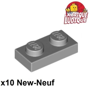 Lego 10x Plaque Plate 1x2 2x1 gris/light bluish gray 3023 NEUF - Picture 1 of 1
