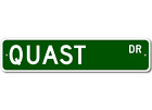 Quast Drive Street Sign Personalized Custom Last Name Metal Sign - Aluminum