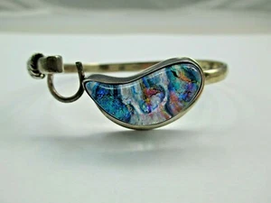Pulsera de lámina de vidrio dicroico de plata esterlina del suroeste de colección 7" 925 193D - Imagen 1 de 12