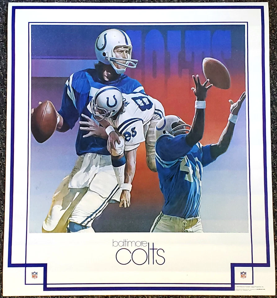 BALTIMORE COLTS 1979 Classic DAMAC NFL Team Theme Art 23x25 POSTER by Chuck Ren - Image 1 of 1