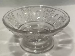 Antique EAPG Small Compote Footed Sherbet Cup Clear Starburst Lace Pedestal - Picture 1 of 8