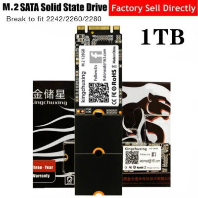 Kingchuxing 1TB M.2 NGFF 2280 2242 2260 Interne SSD Festplatte Sata III Laptop - Bild 1 von 4