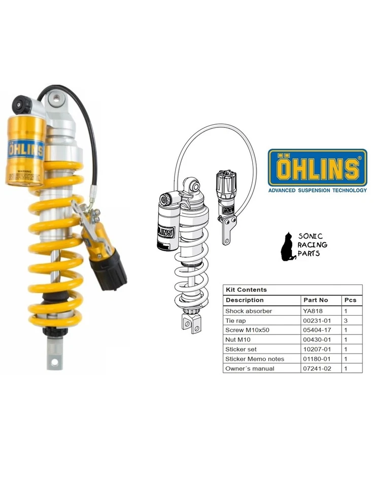 YA 818 MONO AMMORTIZZATORE POSTERIORE OHLINS YAMAHA XT 700 TENERE RALLY EDITION  Foto 1 de 1