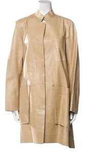 Donna Karan Leder Lamm Trench Jacke Blazer Größe 4 Small gyuhji - Bild 1 von 9