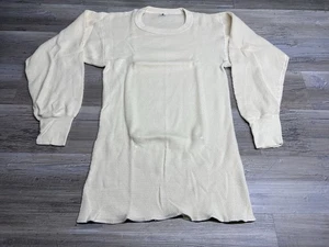 Vintage Black Sheep Waffle Knit Thermal Shirt Long Sleeve Base Layer Top White L - Picture 1 of 8