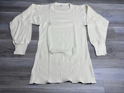 Vintage Black Sheep Waffle Knit Thermal Shirt Long Sleeve Base Layer Top White L - Image 1 of 4