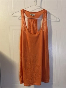 American Eagle Outfitters Womens Coral Sheer Floral Design Racer back Tank L/G - Picture 1 of 4