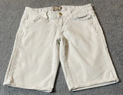Paige США Бермуды Jean шорты женщин 28 белая кожа логотип Athleisure классический - Изображение 1 из 4