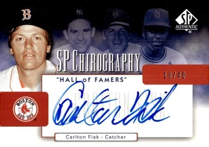 2004 SP Authentic Chirography Hall of Famers Carlton Fisk Auto /40 - Picture 1 of 2