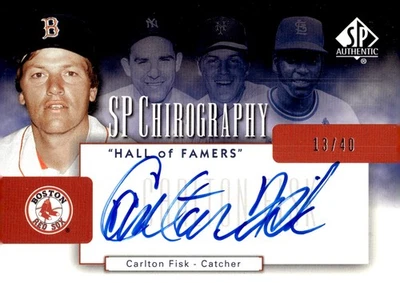 2004 SP Authentic Chirography Hall of Famers Carlton Fisk Auto /40 - Image 1 of 2