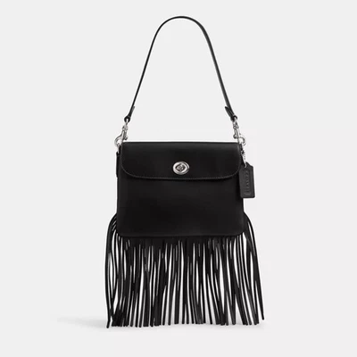 Coach 1941 ReEdition 1964 Black Fringe Crossbody Bag Glovetanned Leather CU033 - Image 1 of 4