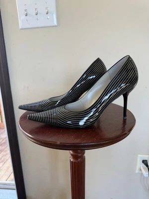 BCBGirls черный белый блестящий острый носок насос каблуки - 8 - Изображение 1 из 4