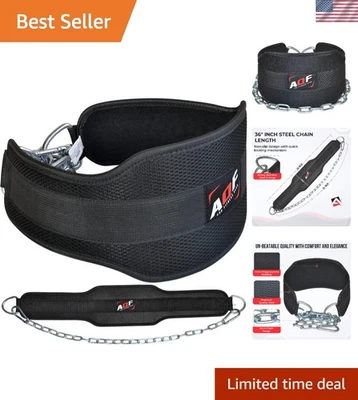 Cinto de mergulho ajustável para levantamento de peso - 36" corrente resistente para todos os níveis de condicionamento físico - Imagem 1 de 4