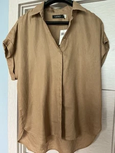 Ralph Lauren Women’s Linen Shirt XL New Light Brown - Picture 1 of 3
