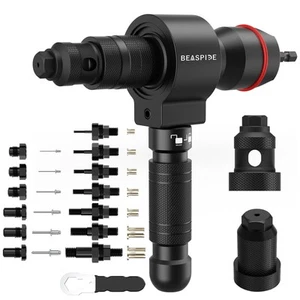 Electric Rivet Gun Adapter 2 in 1 Rivet Nut Adapter Kit with 7 Metric Mandrels a - Picture 1 of 7