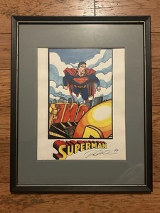 Arte Original Superman 1997 Convención Boceto Firmado D. Gottlieb DC Enmarcado 15x12 - Imagen 1 de 8