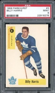1958 Parkhurst Hockey Karte #4 Billy Harris, PSA 9 MINT (TORONTO MAPLE LEAFS) - Bild 1 von 2