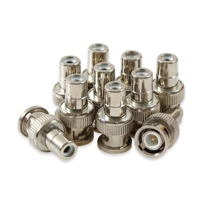 10pcs BNC male jack to RCA female plug straight conversion adapter for CCTV - Image 1 of 4