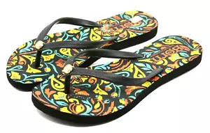 Born Sandalen Damenschuhe Größe 7 M Riemen-Flip-Flops Blumenmuster Gummisandalen neu ohne Karton - Bild 1 von 12