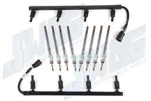 03 6.0L Powerstroke Diesel OEM Motorcraft Glow Plug Set 8 & Harness F250 F350 - Picture 1 of 5