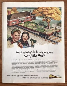 American Railway Car Institute, escuelas de apoyo a impuestos ferroviarios, anuncio 1951 - Imagen 1 de 1