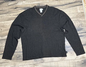 Calvin Klein Y2K 00's Long sleeve Ringer v-neck XL heavyweight shirt Sweatshirt. - Picture 1 of 11