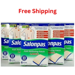 Salonpas Pain Relieving Patch, LARGE, 6 Count, for Back, Neck, Shoulder, Knee Pa - Picture 1 of 9