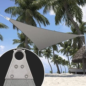 22' x 22' x 22' Grey Sun Shade Heavy Duty Triangle Shade Sail Custom Size Super - Picture 1 of 7