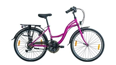 26 Zoll Luchs Feline Cityrad Hollandrad Citybike Trekkingrad Damen Fahrrad Lila - Bild 1 von 4