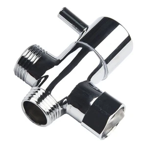 Chrome Finish 3 Way Diverter Valve for Handheld and Fixed Shower Heads - Picture 1 of 12