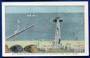Mississippi Gulfport New Yacht Harbor Postcard - Picture 1 of 2