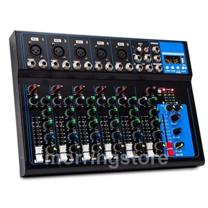 7 Channel Bluetooth Mixer DJ Live Studio Audio Mixer USB Console Amplifier AUX - Picture 1 of 21