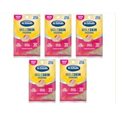 5 Pack Dr. Scholls Moleskin Plus 4 5/8 Inch X 3 3/8 Inch Padding 3 Each - Image 1 of 3