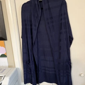 New Ava & Viv Navy Blue Longline Sweater Cardigan Duster Plus Size 4X NWT Pckts - Picture 1 of 24