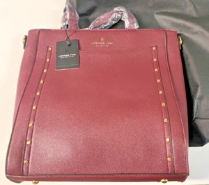 LONDON FOG Tote Bag Plum Sophia Studded LFF23803-PLUM-C NEW w/tags - Picture 1 of 2