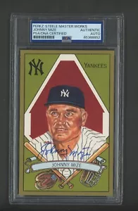 Johnny Mize Autographed Perez-Steele Masterworks Gold Postcard PSA/DNA Encased - Picture 1 of 2