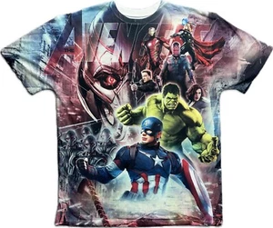 Camiseta gráfica Marvel Avengers Age of Ultron talla XL estampado completo Hulk Thor - Imagen 1 de 5