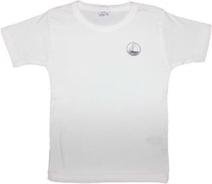 Camiseta Petit Bateau blanca logotipo de velero talla 86 NUEVA - Imagen 1 de 2