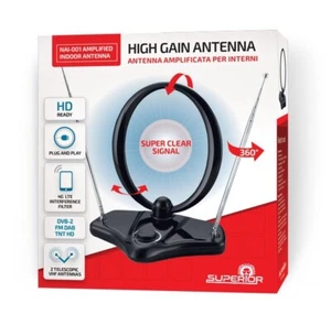 Antenna TV Amplificata per Interni DVB-2 FM DAB TNT HD - Foto 1 di 1