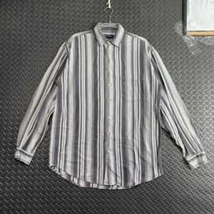 Architect Gray Striped Button Up Dress Shirt Men's Casual Wear Size LT - Picture 1 of 7