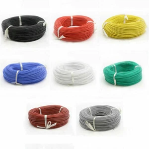 26AWG UL3239 Flexible Silicone Stranded Cable Electrical Wire 3KV 200°C 8Colour - Picture 1 of 10