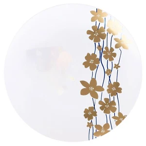 10" Plastic Dinner White Plates Blue Gold Vine Fancy Party Disposable 60pcs - Picture 1 of 6