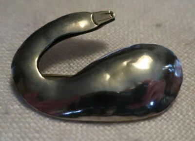 Gooseneck Squash Pin; Sterling Silver; Made in USA by Peggy Johnson, c1993 - Image 1 of 4