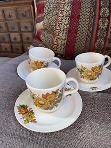 Juego de tres tazas y platillos vintage FS Rumania - Imagen 1 de 5